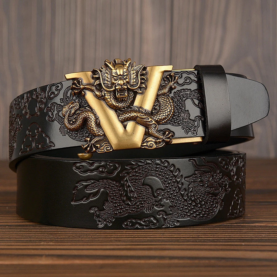 Luxury V Dragon Automatic Buckle Dress Belts