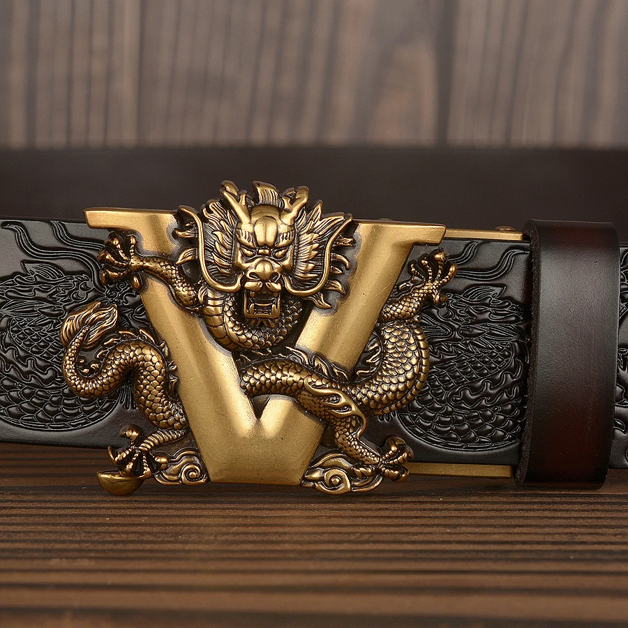 Luxury V Dragon Automatic Buckle Dress Belts
