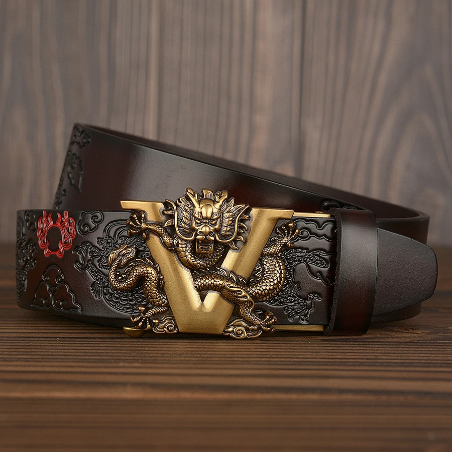 Luxury V Dragon Automatic Buckle Dress Belts