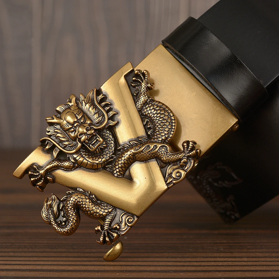 Luxury V Dragon Automatic Buckle Dress Belts
