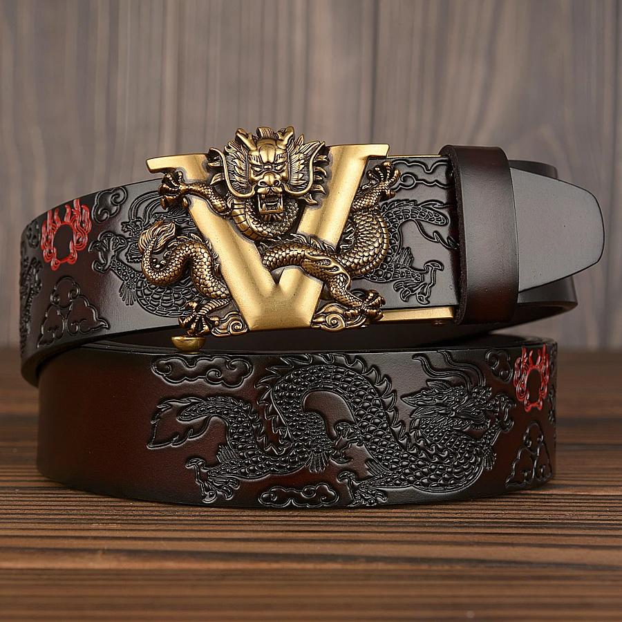 Luxury V Dragon Automatic Buckle Dress Belts