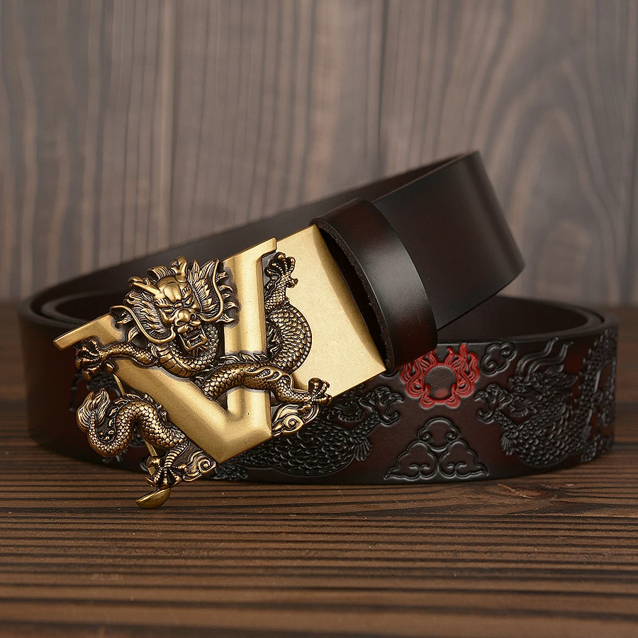 Luxury V Dragon Automatic Buckle Dress Belts