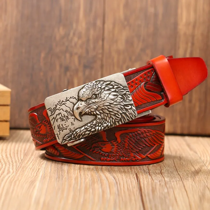 Fashion Vintage Eagle Buckle Belt Genuine Leather