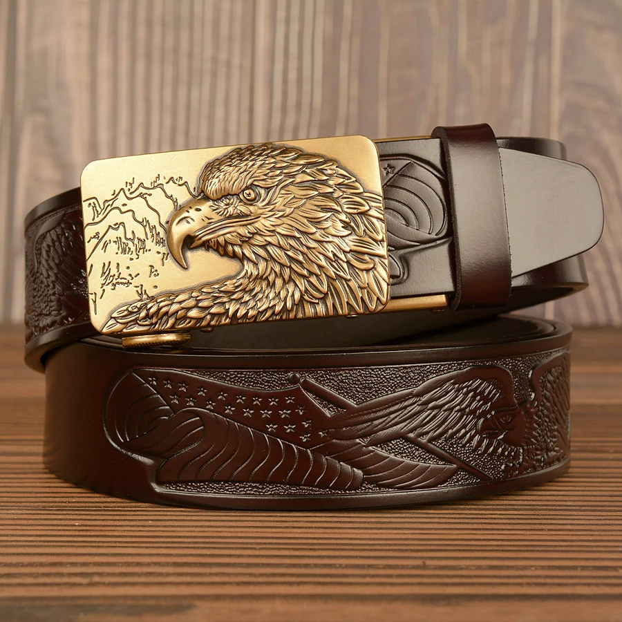 Fashion Vintage Eagle Buckle Belt Genuine Leather
