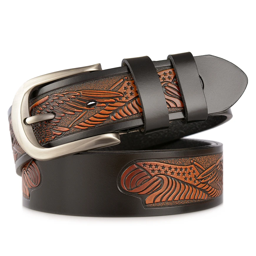 Vintage Leather Eagle Pressed Belt Cowboy Quality