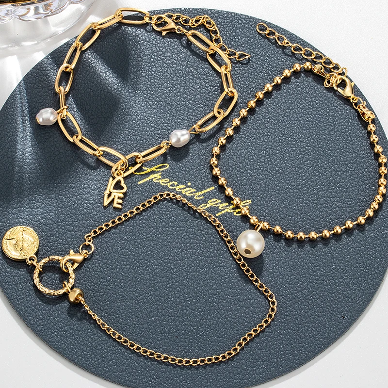 Fashion Gold Multilayer Chain Bracelets for Women