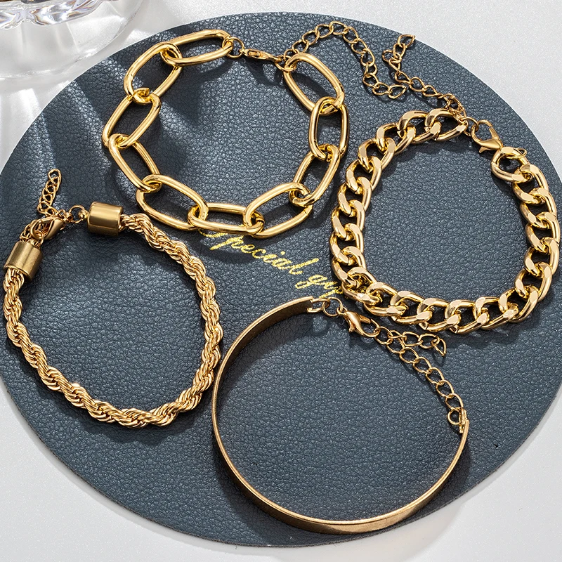 Fashion Gold Multilayer Chain Bracelets for Women
