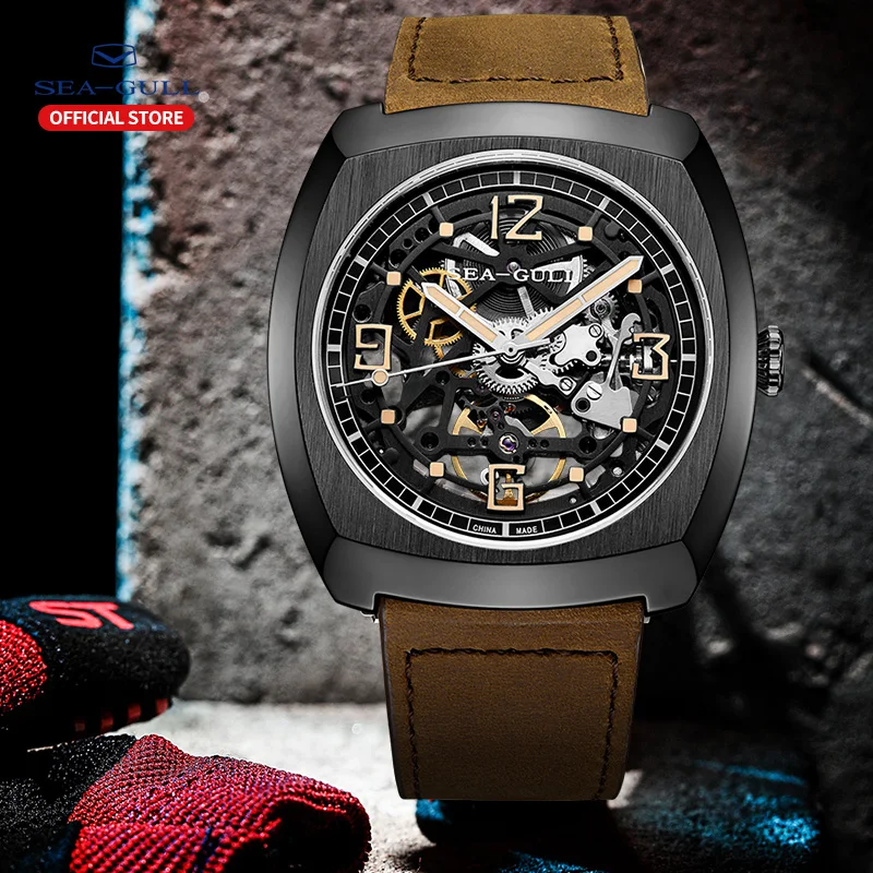 Seagull Watch Men's Barrel Automatic Mechanical Skeleton