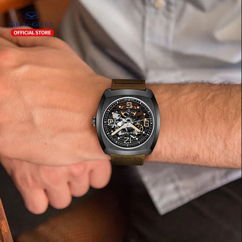 Seagull Watch Men's Barrel Automatic Mechanical Skeleton