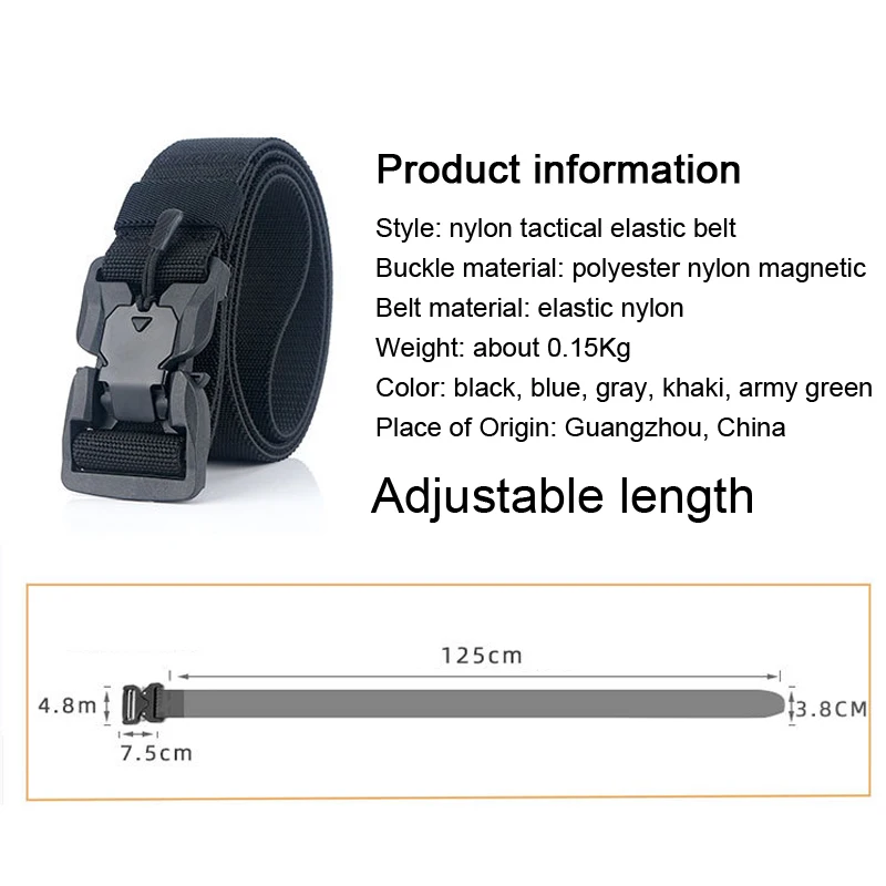 Genuine Tactical Belt Quick Release Magnetic Buckle