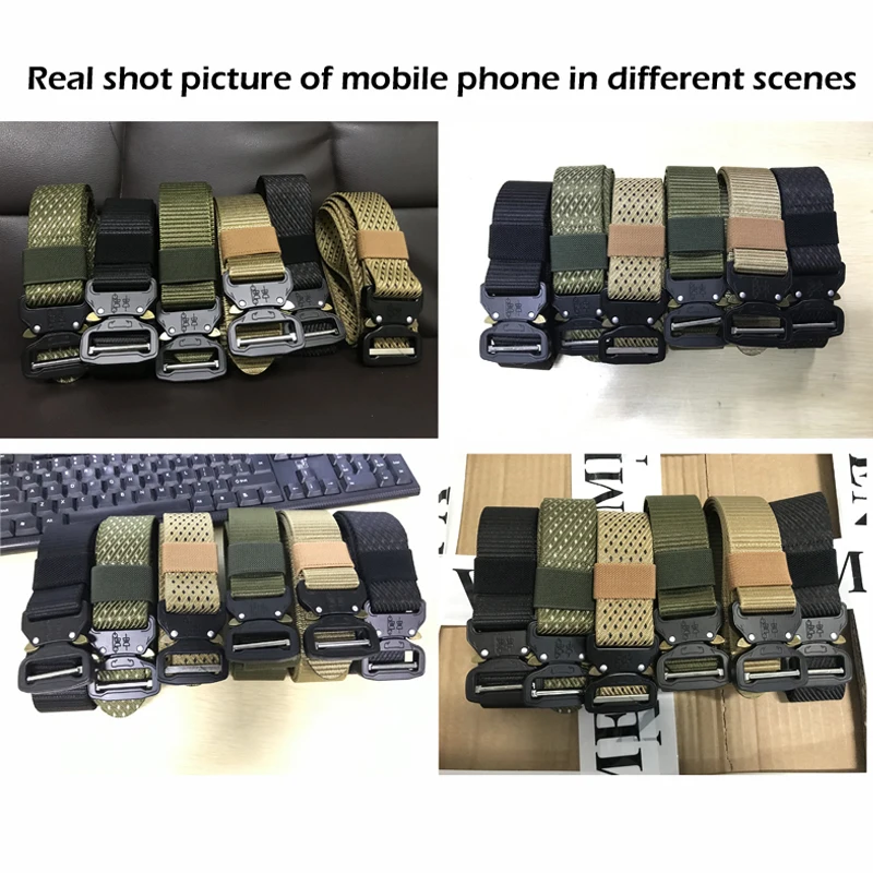 Genuine Tactical Belt Men Nylon Metal Buckle