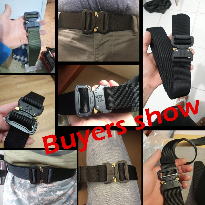 Genuine Tactical Belt Men Nylon Metal Buckle