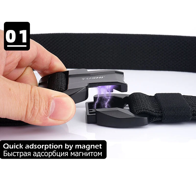 Tactical Belt Metal Buckle Elastic Soft Nylon Fast Unlock