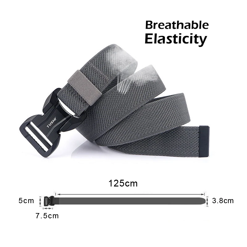 Tactical Belt Metal Buckle Elastic Soft Nylon Fast Unlock