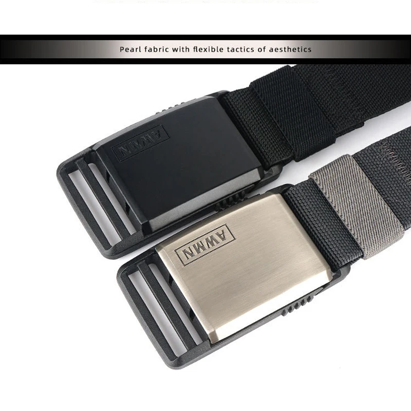 Fashion Nylon Belt Magnetic Buckle Adjustable Quick Unlock