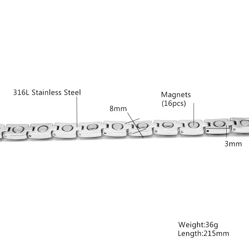 Magnetic Stainless Steel Bracelet for Ladies