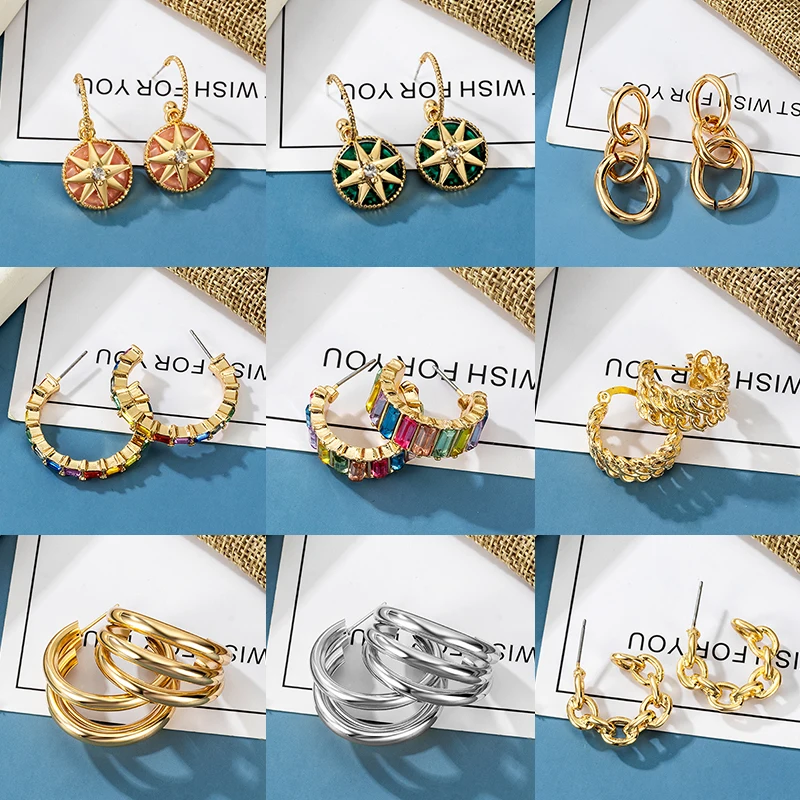 Gold Colored Lightweight Big Hoop Earrings