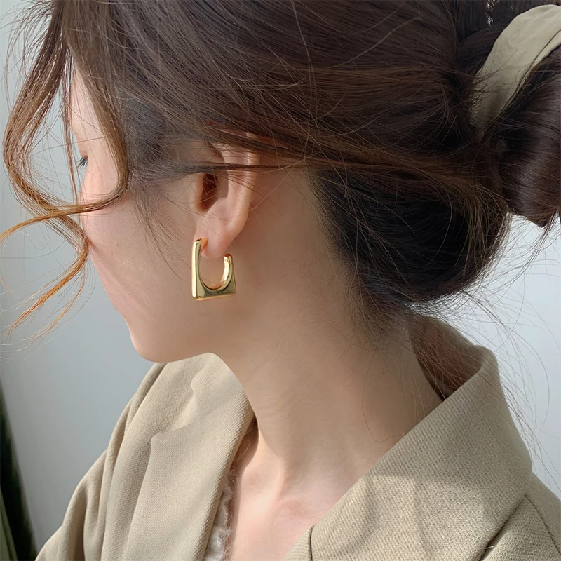 Gold Colored Lightweight Big Hoop Earrings