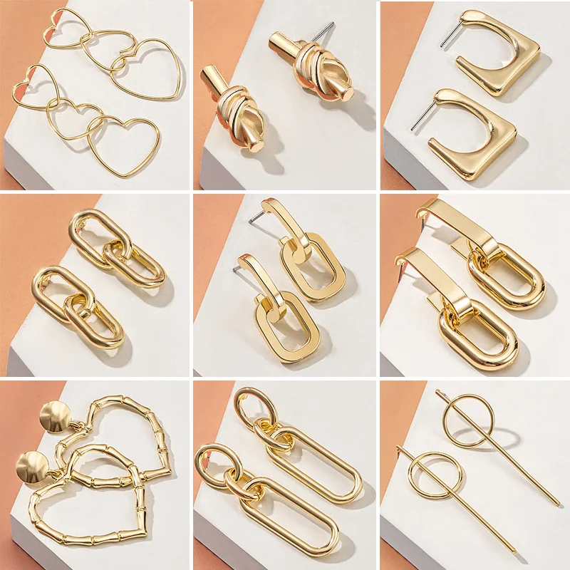 Statement Drop Earrings Geometric Dangle Earrings