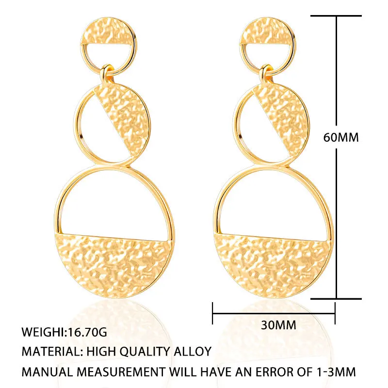 Geometric Golden Drop Earrings for Women