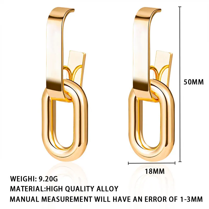Geometric Golden Drop Earrings for Women