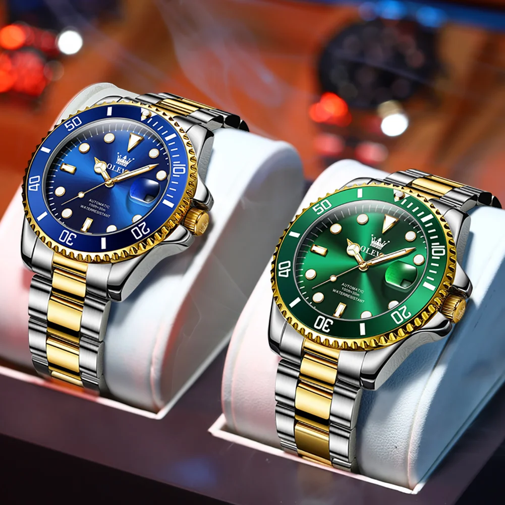Olevs Men Fashion Waterproof Luminous Quartz Watch