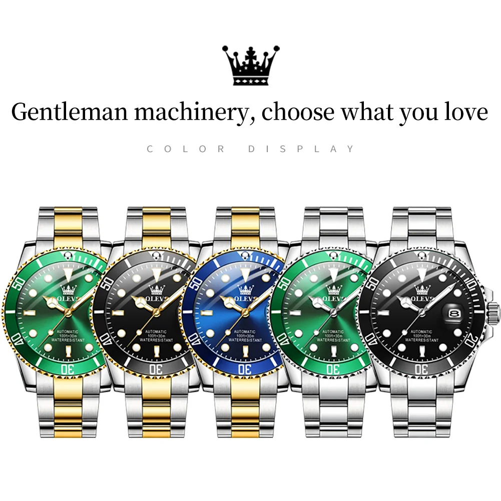 Olevs Men Fashion Waterproof Luminous Quartz Watch