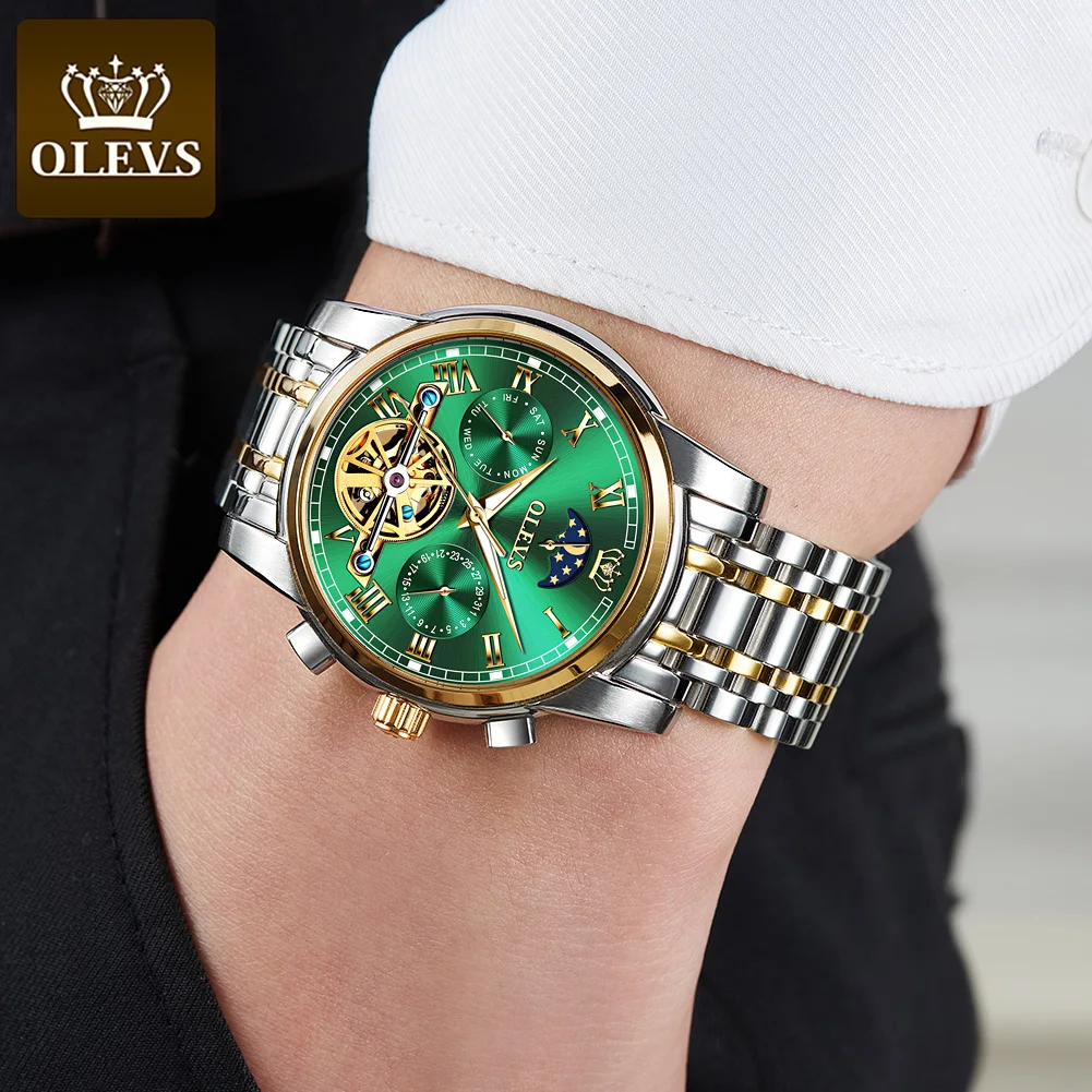 OLEVS Watch Automatic Mechanical Moonphase Watch