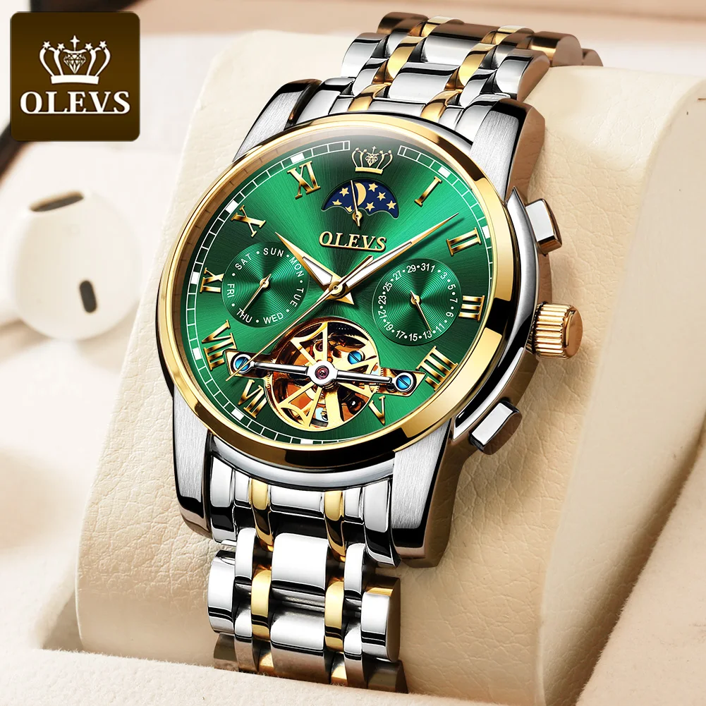 OLEVS Watch Automatic Mechanical Moonphase Watch