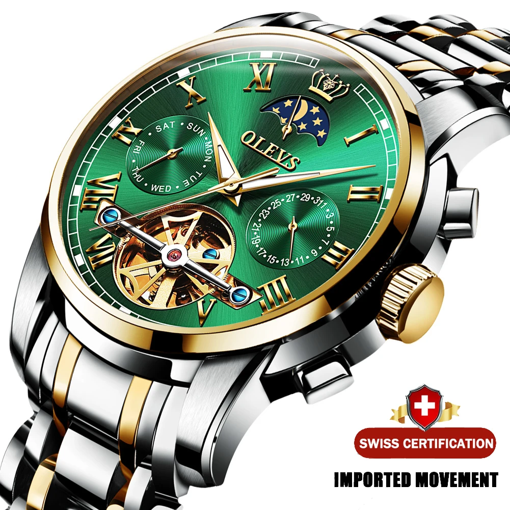 OLEVS Watch Automatic Mechanical Moonphase Watch