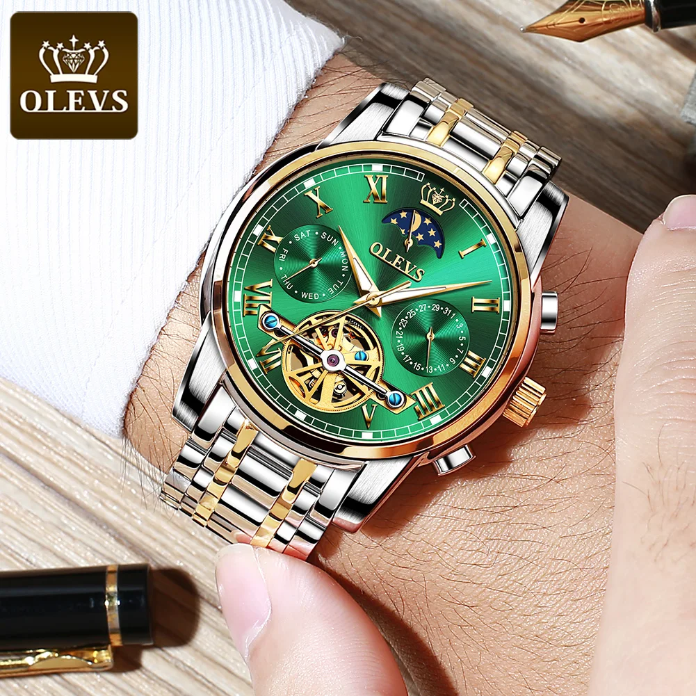 OLEVS Watch Automatic Mechanical Moonphase Watch