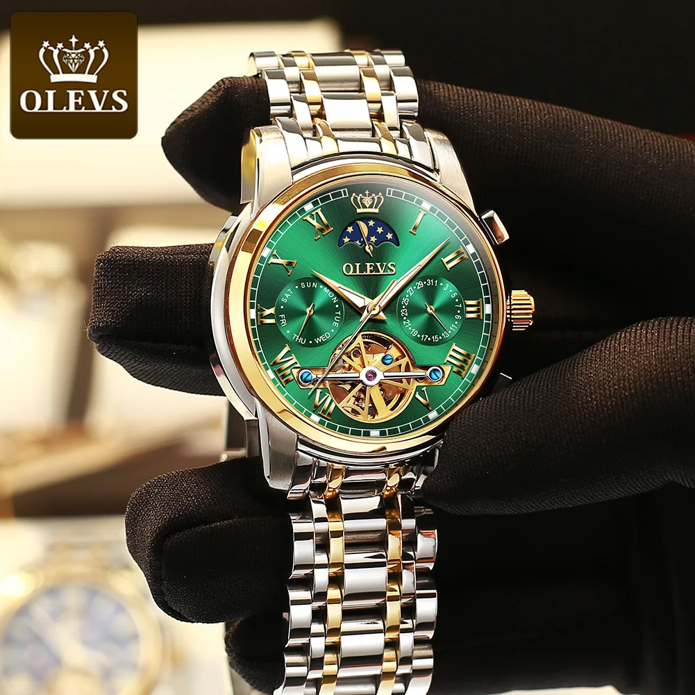 OLEVS Watch Automatic Mechanical Moonphase Watch