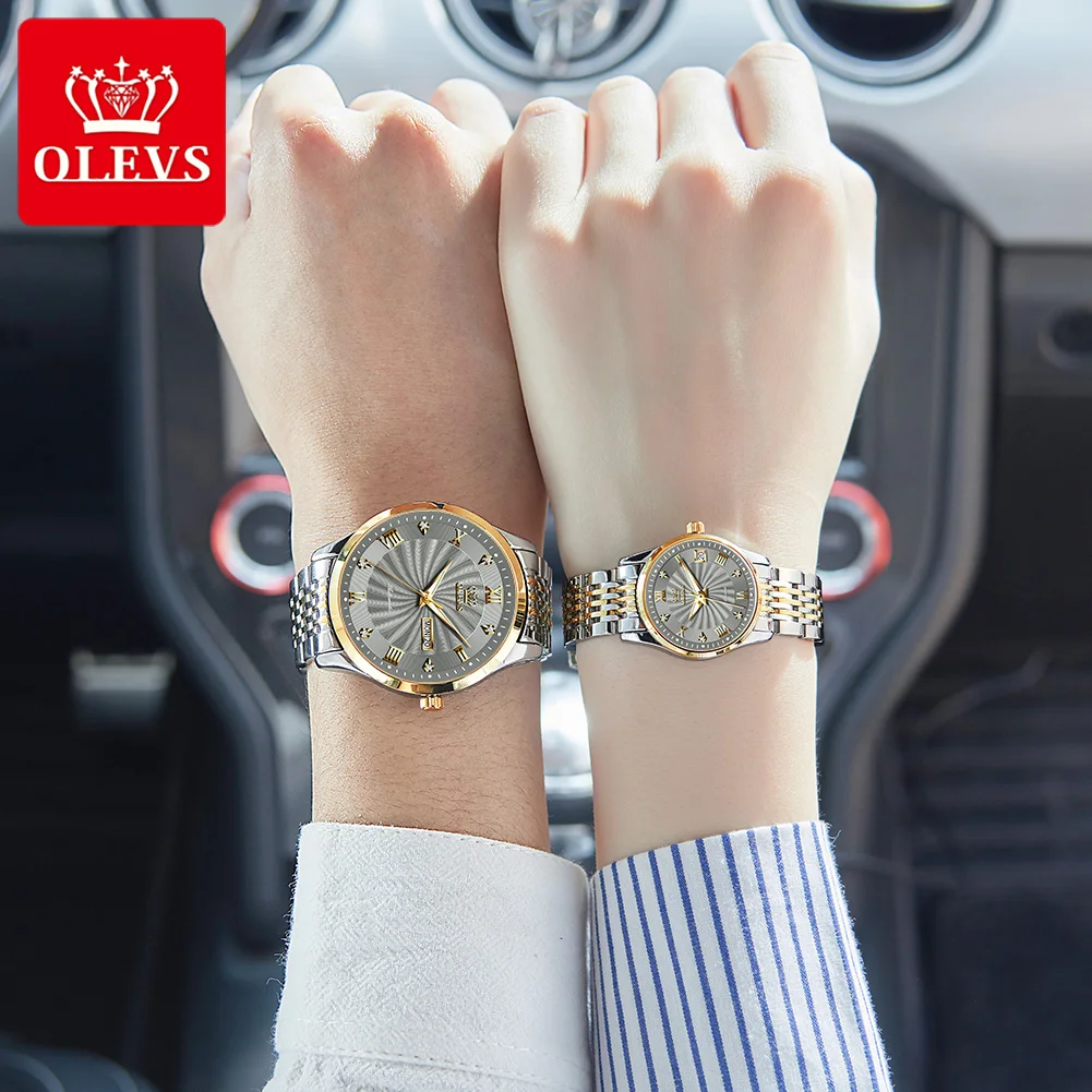 OLEVS Couple Watches Luxury Gift Set 6630