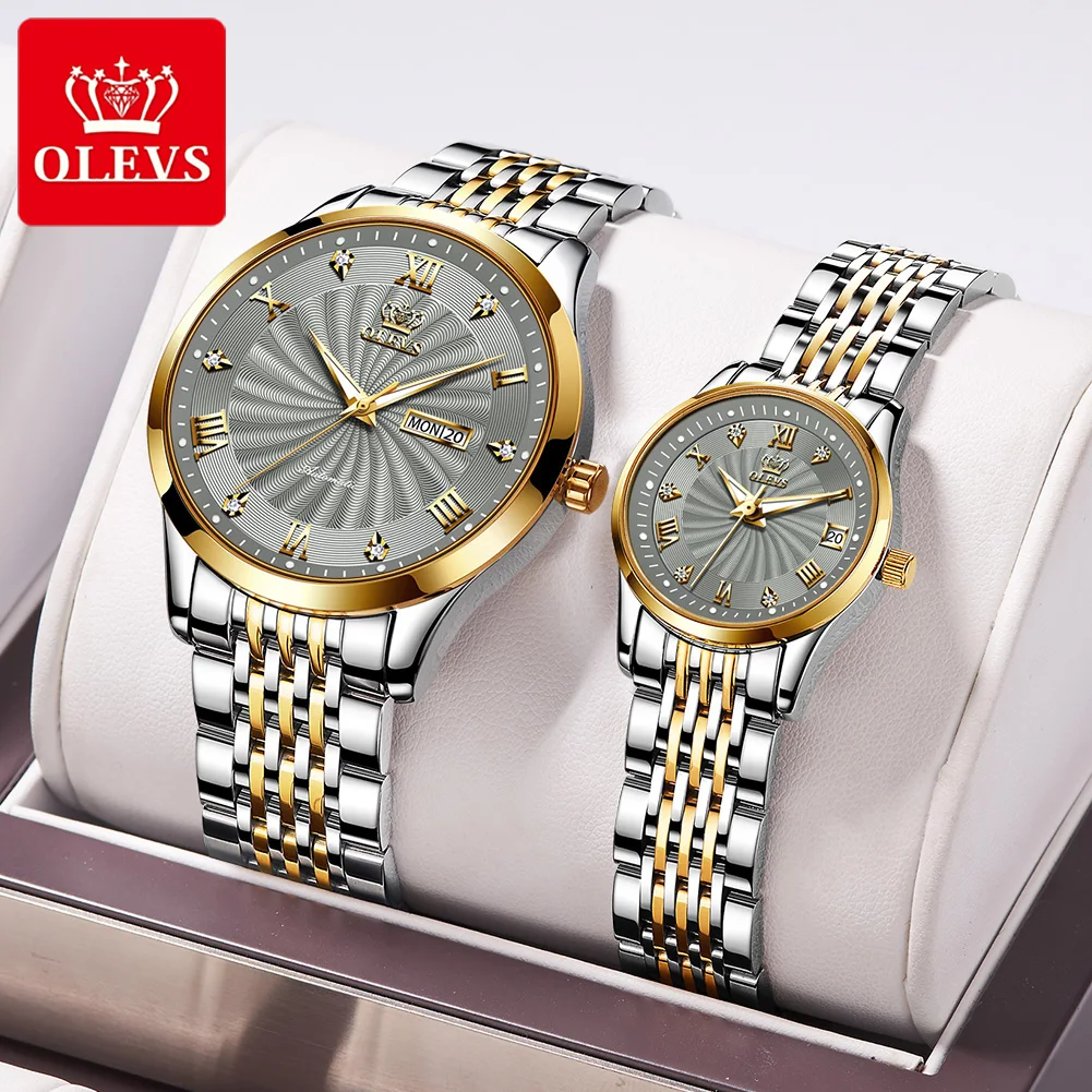 OLEVS Couple Watches Luxury Gift Set 6630