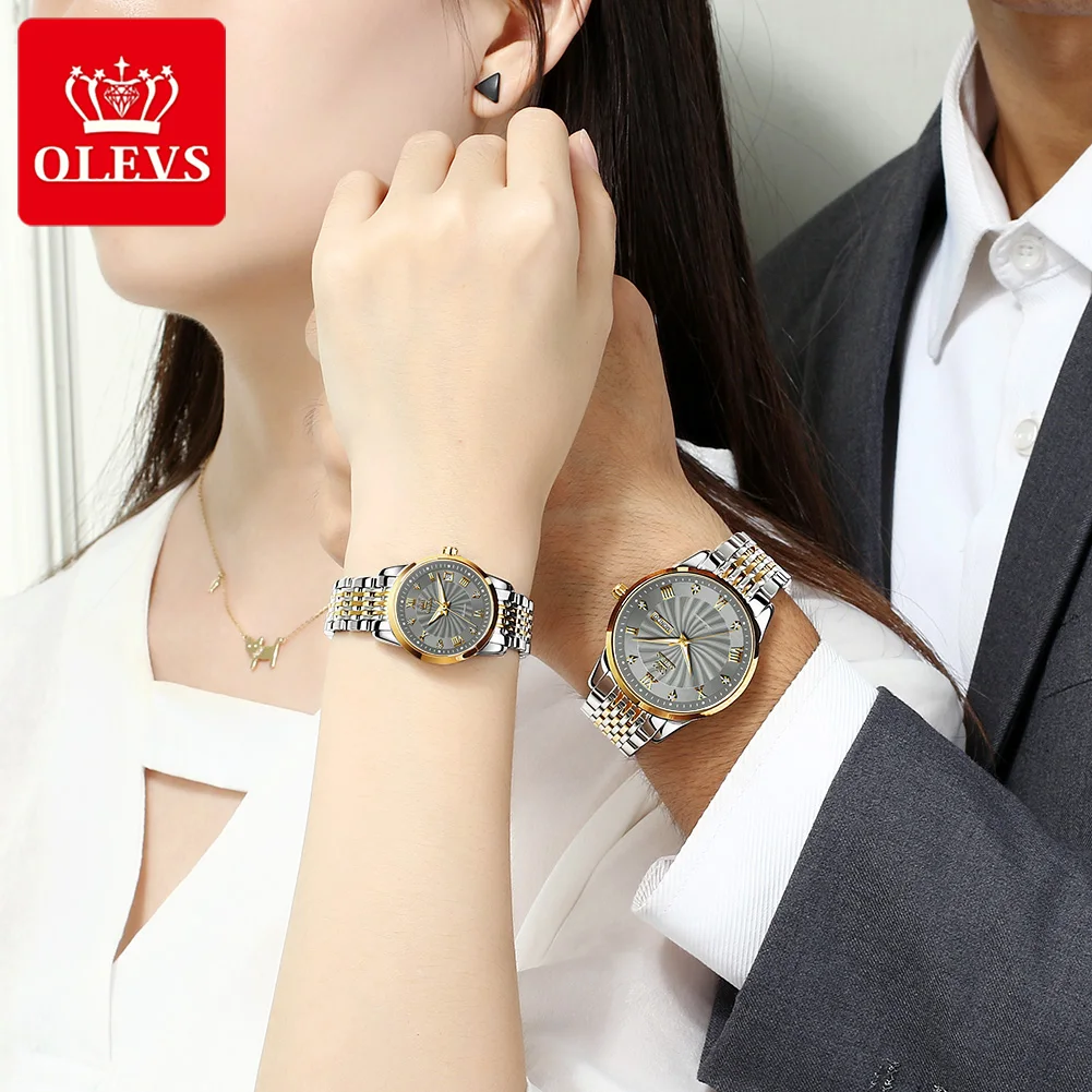 OLEVS Couple Watches Luxury Gift Set 6630