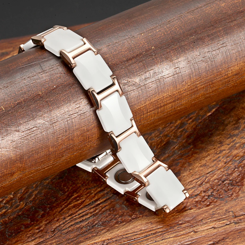 White Ceramic Tungsten Steel Magnetic Bracelets