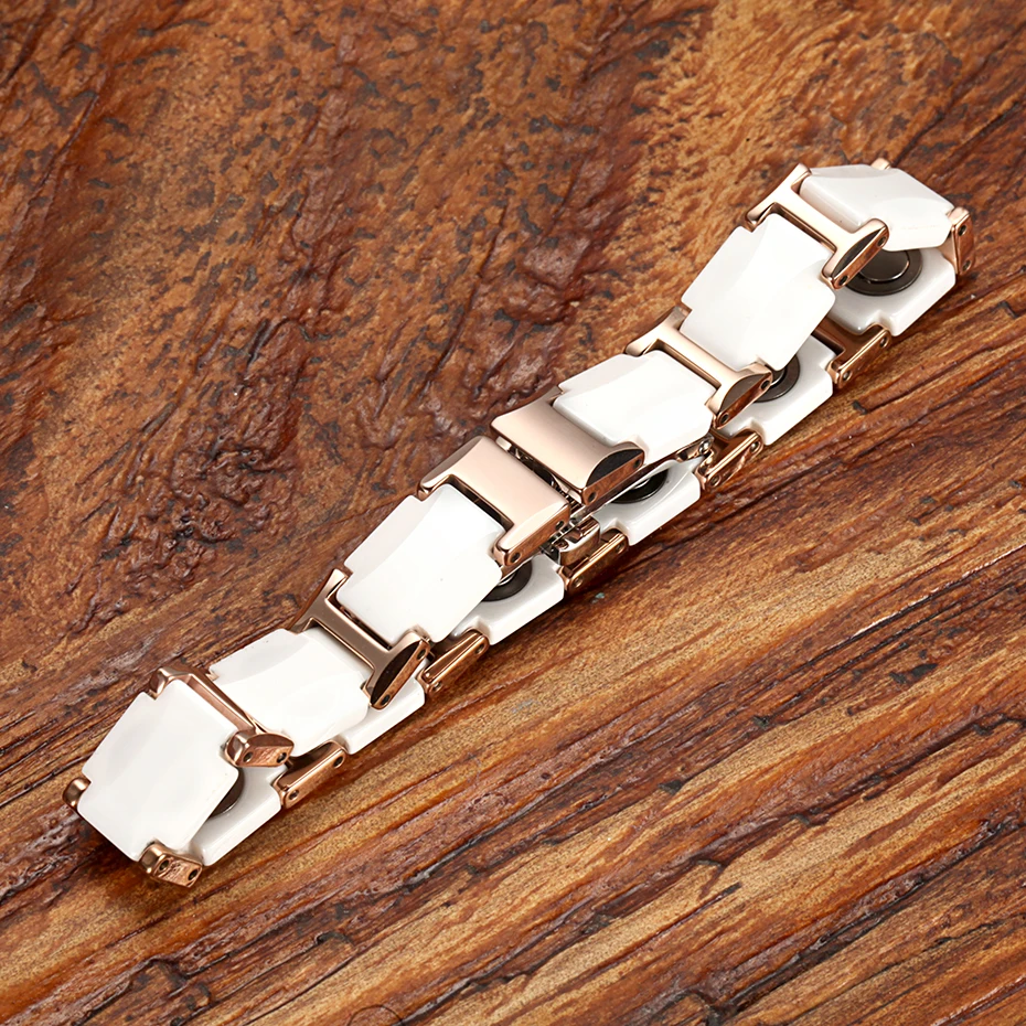 White Ceramic Tungsten Steel Magnetic Bracelets