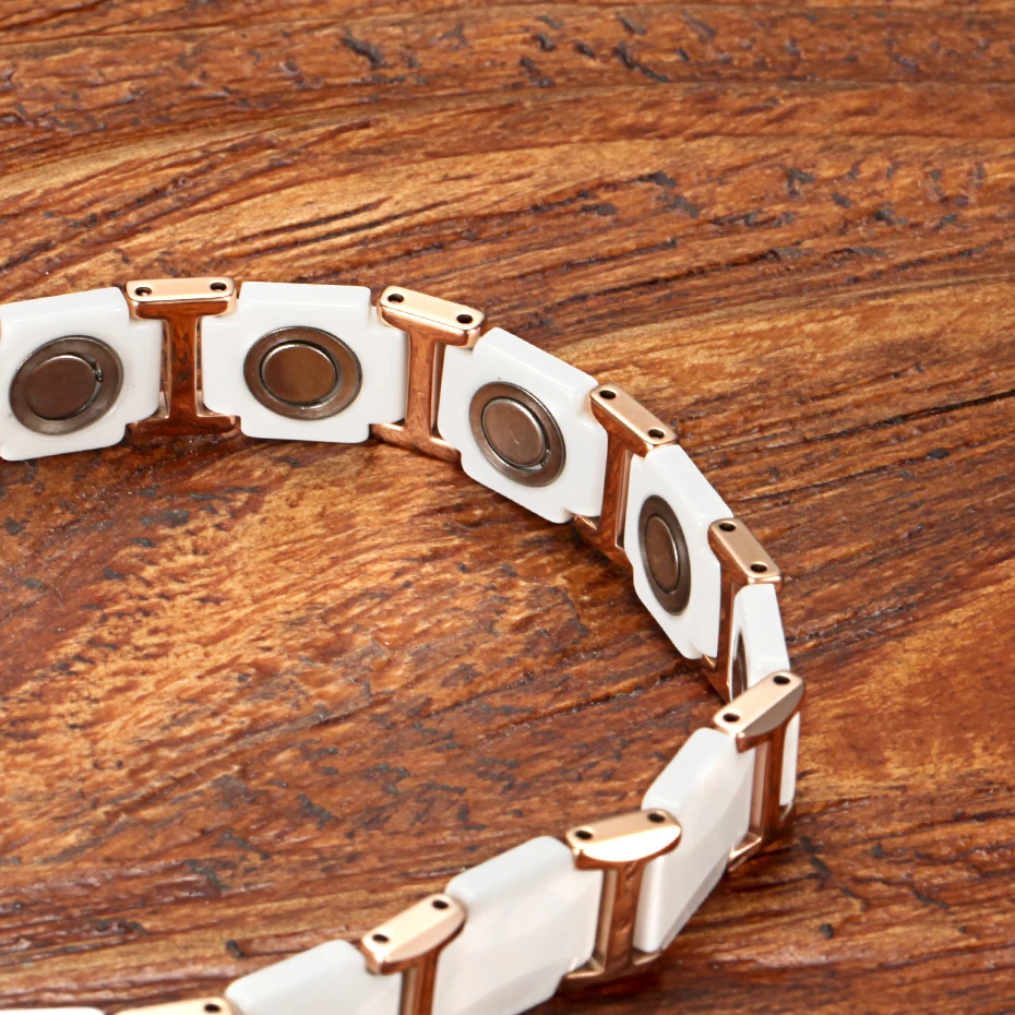 White Ceramic Tungsten Steel Magnetic Bracelets