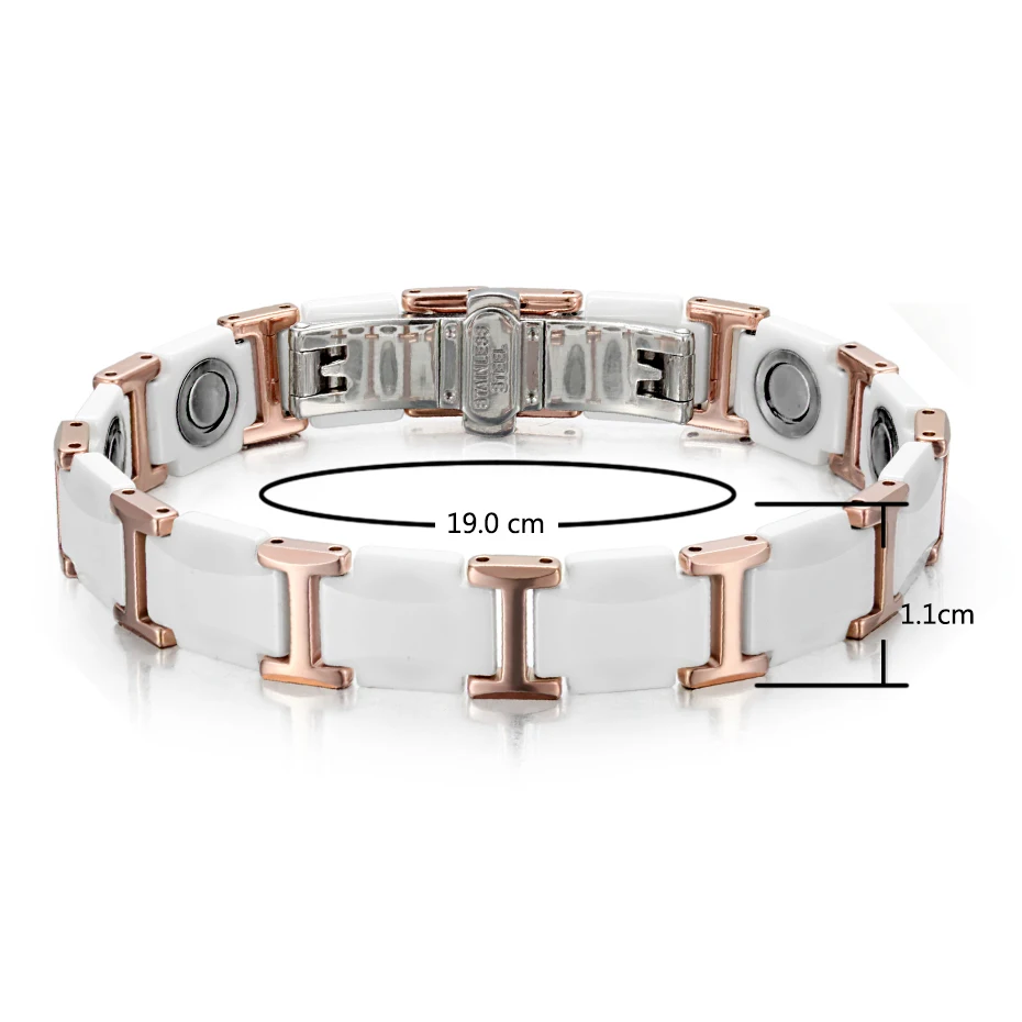 White Ceramic Tungsten Steel Magnetic Bracelets