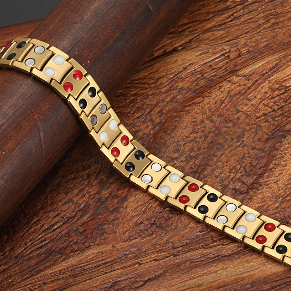 Magnetic Energy Bio Bracelets Golden Bangles for Men