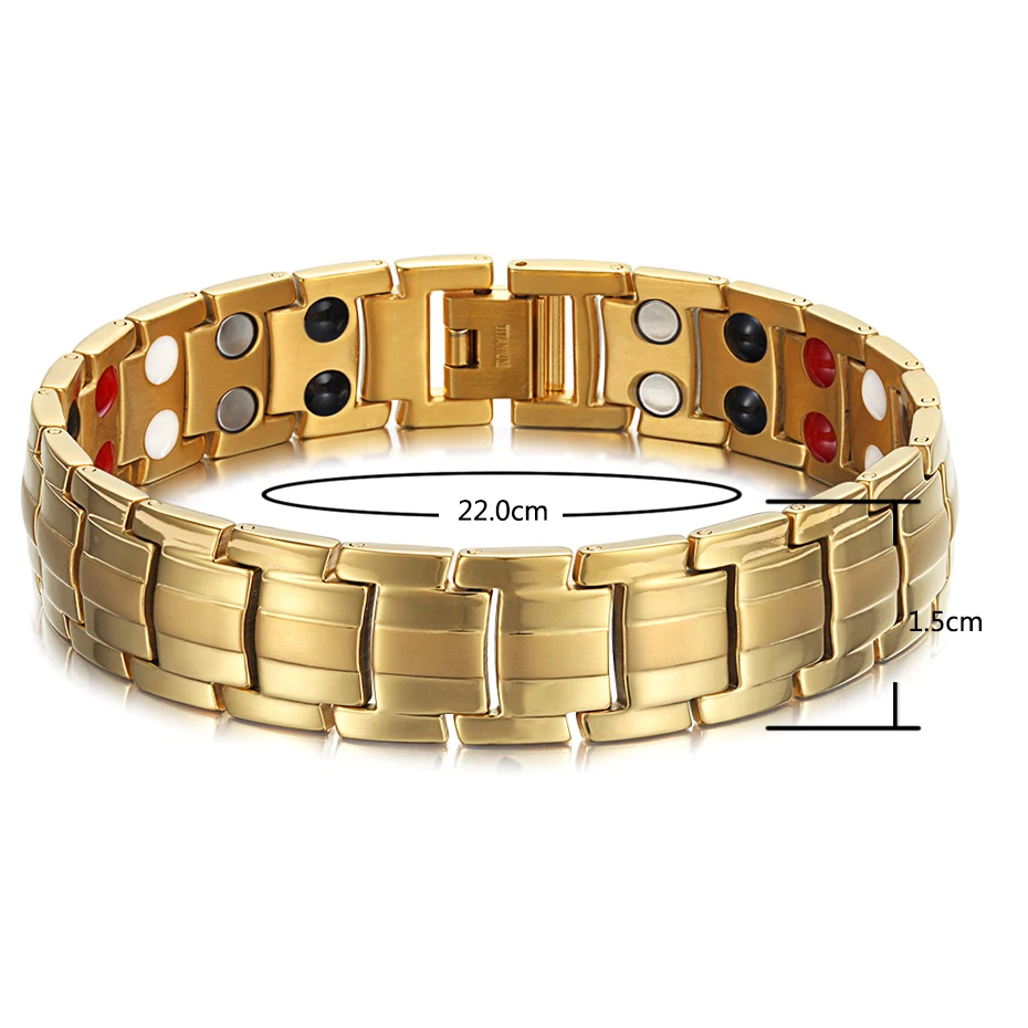Magnetic Energy Bio Bracelets Golden Bangles for Men