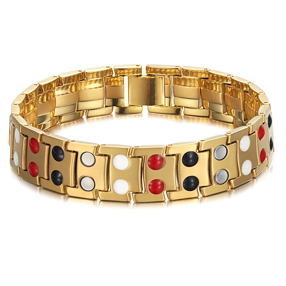 Magnetic Energy Bio Bracelets Golden Bangles for Men