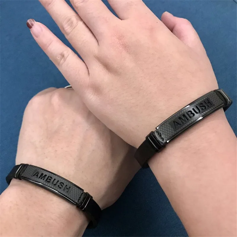 AMBUSH Titanium Steel Leather Bracelet