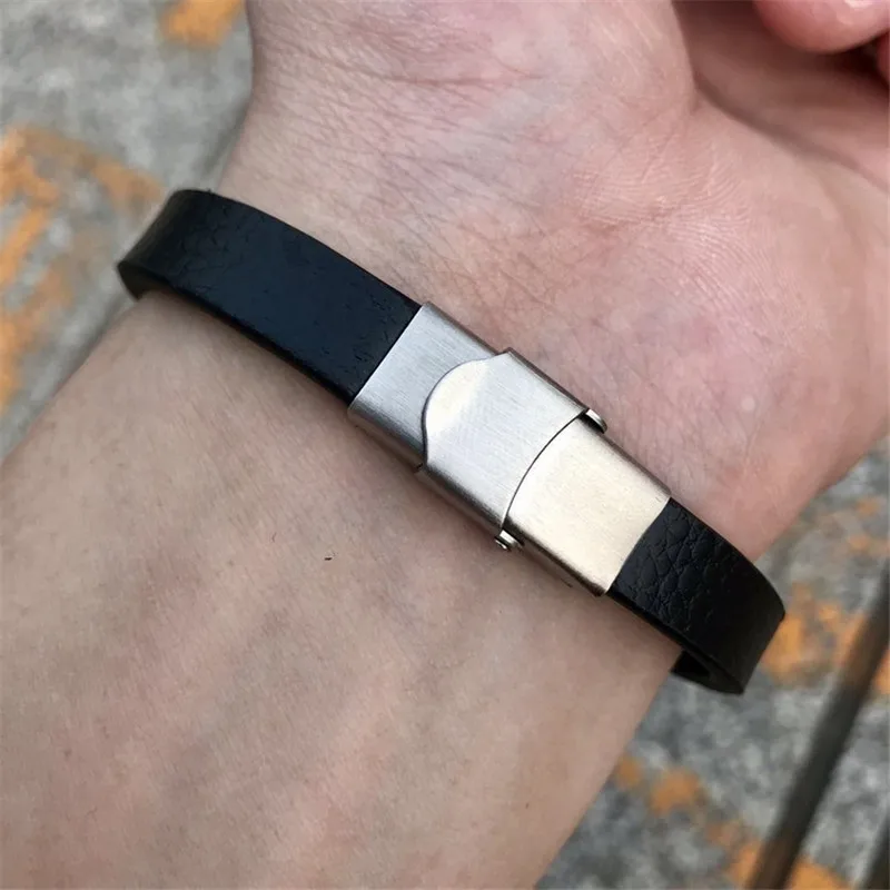 AMBUSH Titanium Steel Leather Bracelet