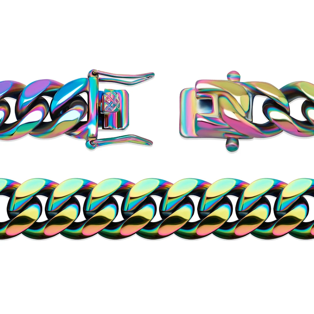 10/14mm Color Cuban Link Chain Bracelet