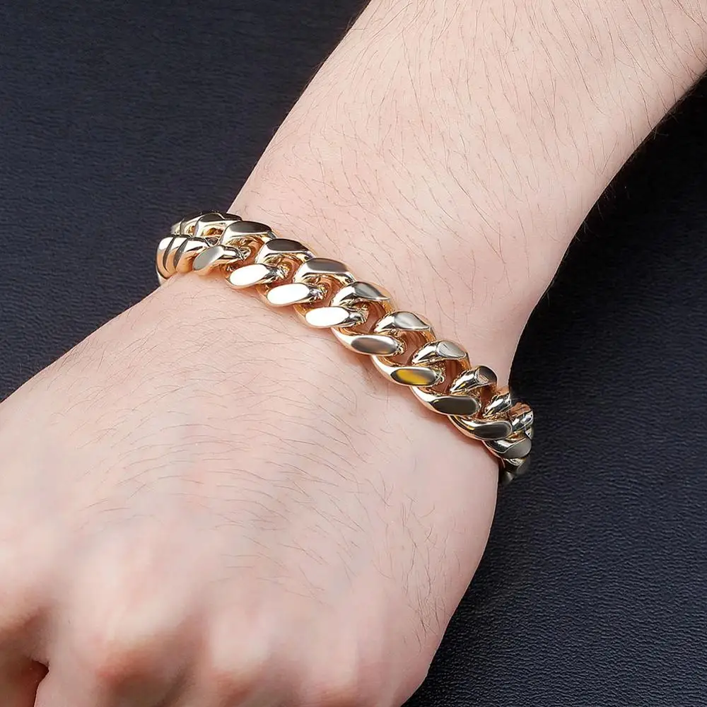 10/12mm Box Clasp Cuban Iced Out Bracelet