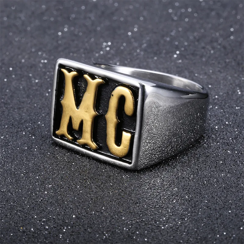 Men's Punk HDMC Ring Stainless Steel Biker Style
