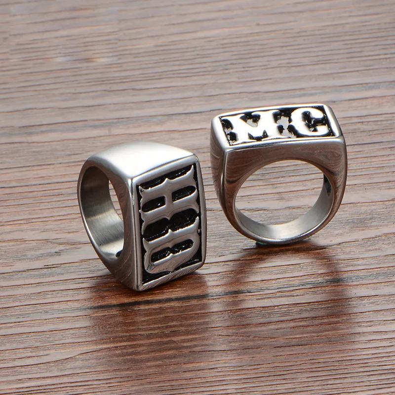 Men's Punk HDMC Ring Stainless Steel Biker Style