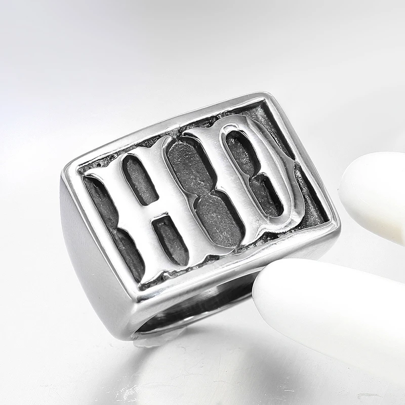 Men's Punk HDMC Ring Stainless Steel Biker Style