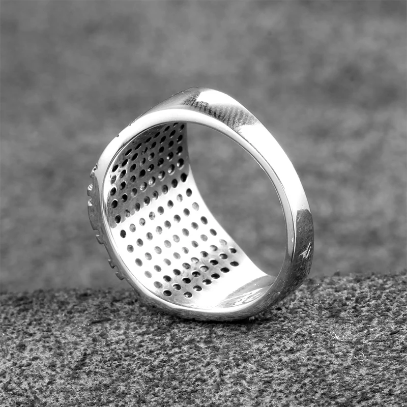 Retro Vintage Stainless Steel Signet Style Biker Ring